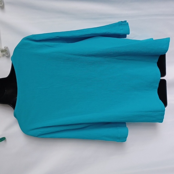 Focus Casual Line Lagenlook Textured Top M NWT, Turquoise - Picture 5 of 7